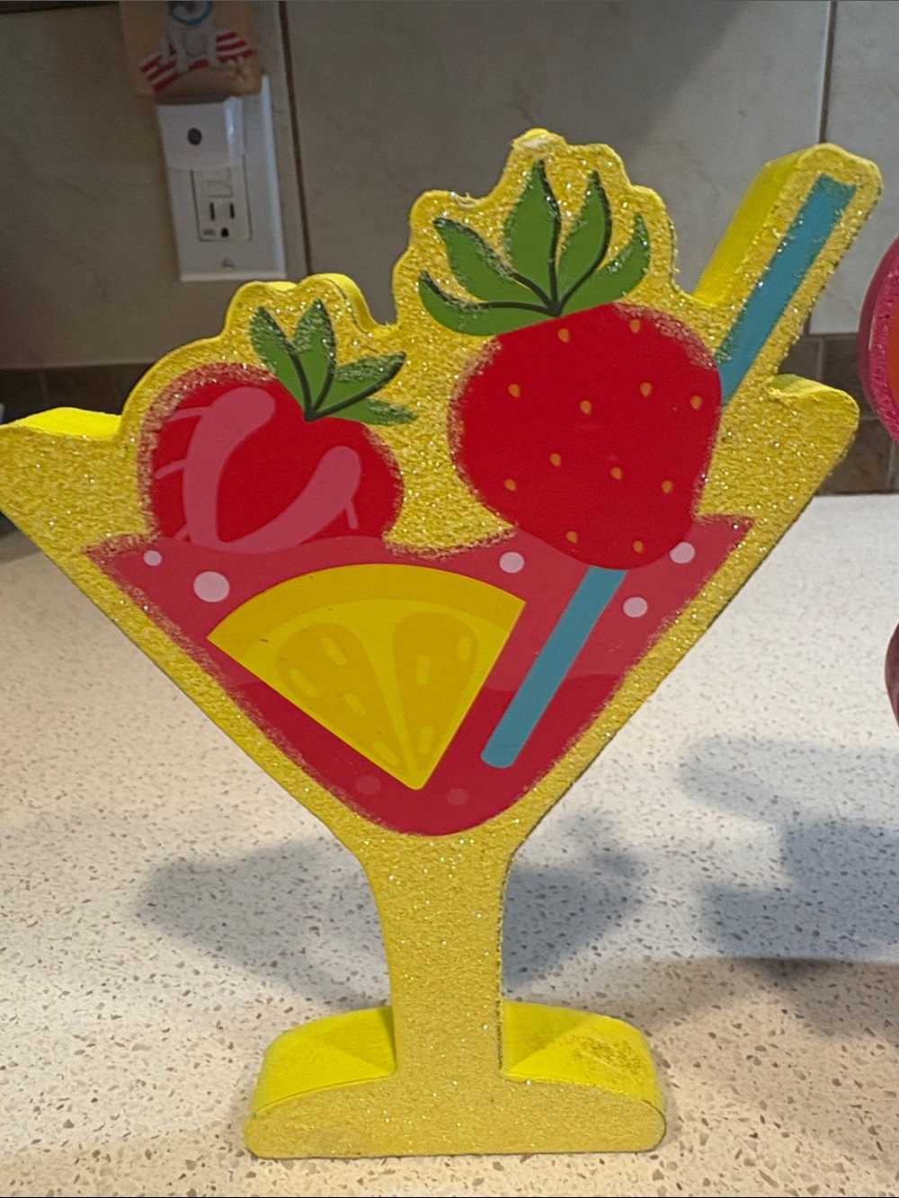 Tropical Glitter Cocktail Shelf Decor - Set of 3 - Picture 4 of 5